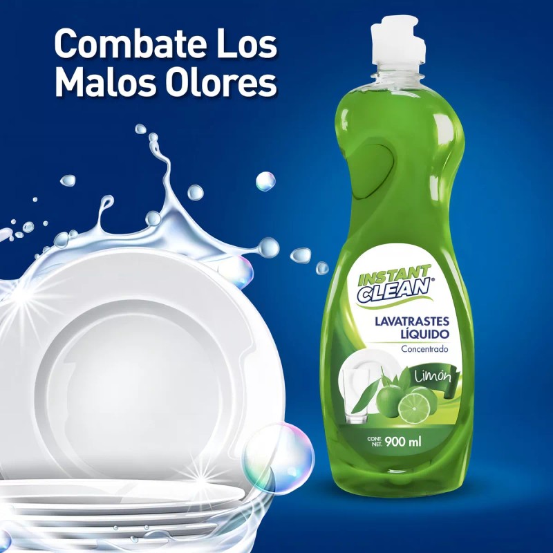 Instant Clean Lavatrastes Instant Clean 900 Ml Aroma Limón Liquido