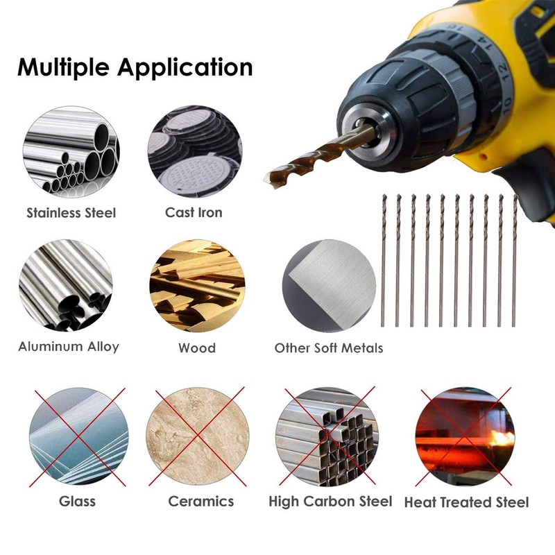 Mtsooning 10 Pcs 1mm Micro HSS Twist Drill Bit Straight