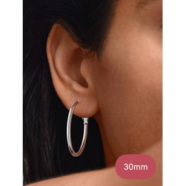 Focalook Women's Hoop Earrings, Large Circle / Star / Heart Hoop Earrings, 30 / 40 / 50 / 70 / 100 mm, Stainless Steel, 18 K Gold Plated, Black, Elegant Earrings for Women, Great Gift, Stainless Steel