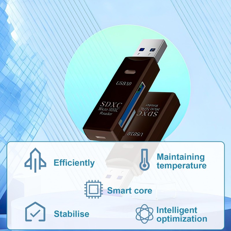 2 PCS USB3.0 SD Card Reader, High Transfer Speed up