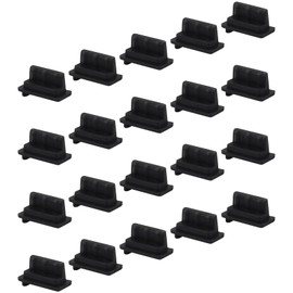 Jiozermi 20 Pcs Black Silicone USB A Female Anti Dust Plug Protector Stopper USB Port Cap Cover USB Port Plug Cover Cap Dustproof Cap for Desktop PC Laptops