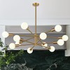 Sputnik Chandeliers Dining Room Light Fixture (12-Light, 33-Inch), Modern Brass