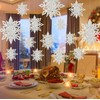 18Pcs Christmas Winter Hanging Snowflakes, 3D Glittery Large Snowflake Garland