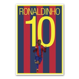 Ronaldinho Poster - Barcelona Soccer Poster - Unframed Football Print - Soccer Decoration - Brazil Soccer Poster - Graphics 17 - Ronaldinho Football Art