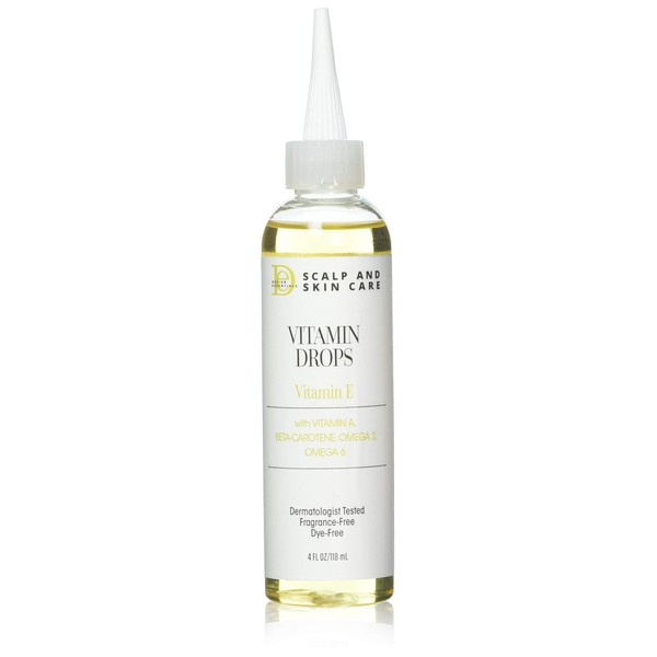 Design Essentials , Scalp & Skin Vitamin Drops with Vitamin E Hair Oil, Unscented, 4 Fl Oz