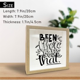 8x8 Shadow Box Frame - Decorative Wooden Memorable Box For Saving - Been There Done That - Display Memory Cases Suitable For Tickets Pictures - Travel Vacation Keepsake Gift - A04