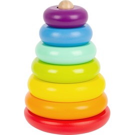 Small Foot Stapelturm Regenbogen, Motorik-Klassiker aus Holz, buntes Stapelspiel, für Kinder ab 12 Monaten, 11775 Toys