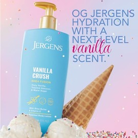 Jergens Vanilla Crush Shea Fusion, Loción Corporal Perfumada Para la Piel Seca, Loción Corporal Humectante con Manteca de Karité y Vitamina E, 414 ml