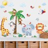 decalmile Wall Sticker Jungle Animals Tree Wall Sticker Giraffe Lion