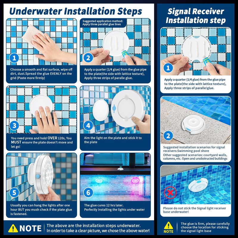 Homly Rechargeable Submersible Pool Lights with Wireless APP Control, Waterproof