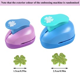 Set of 2 punches, motif punch, paper punch set, four-leaf clover paper punch, creative motif hole punch for DIY scrapbook, photo album, craft, gift tags