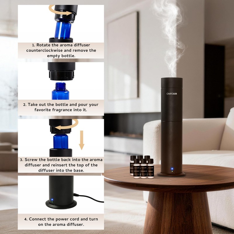 Waterless Scent Diffuser for Home, Nebulizing Essential Oil Diffuser with