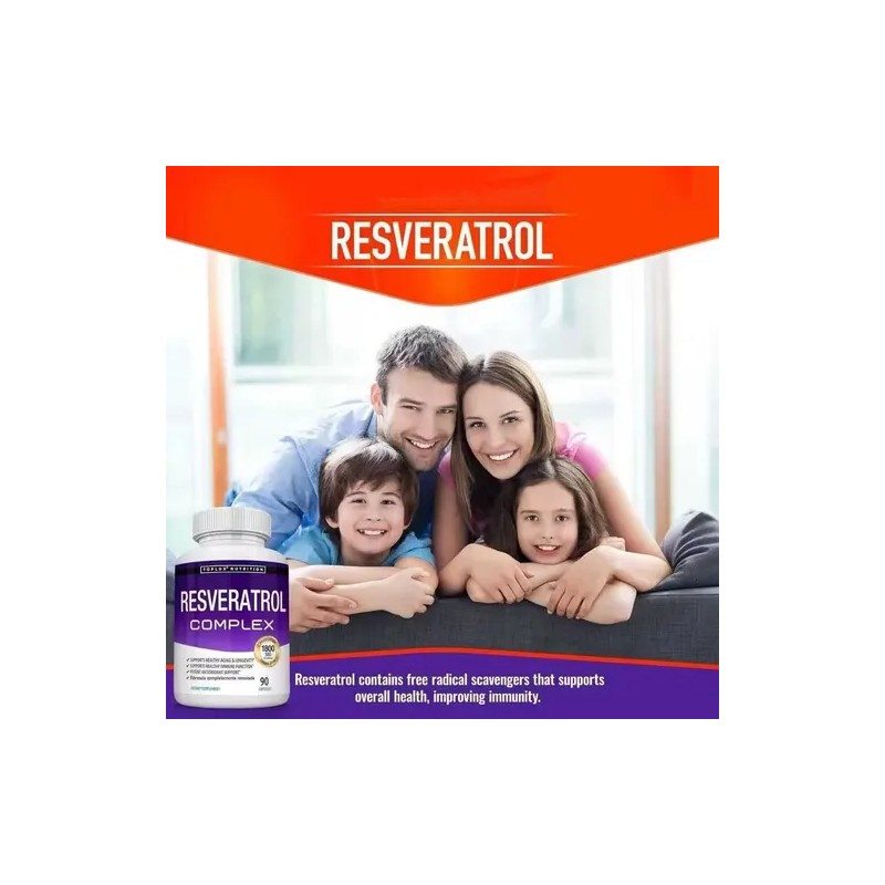 Resveratrol Complex Supplement 1800mg 90 Cápsulas Daily Food