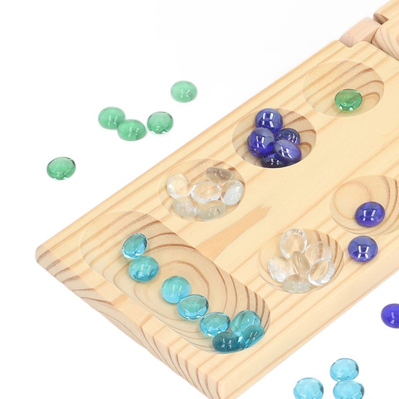 Folding African Stone Game Wooden Intellectual Logic Thinking Training Parent