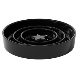 Ceramic Slow Feeder for Dogs & Cats, Dog Bowl and Puzzle Feeder Cat Bowl to Slow Down Eating Dogs, Lucky Star （S Black）