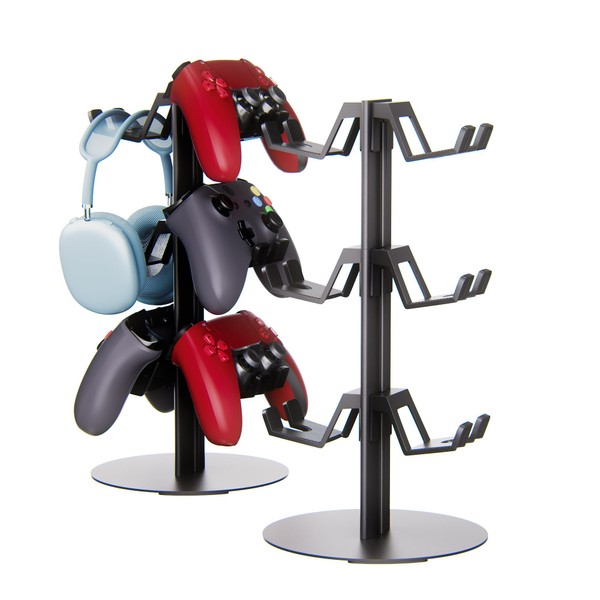 wigmoa【1PACK】 3 Tier Controller Stand with Headphone Holder Gaming Organizer