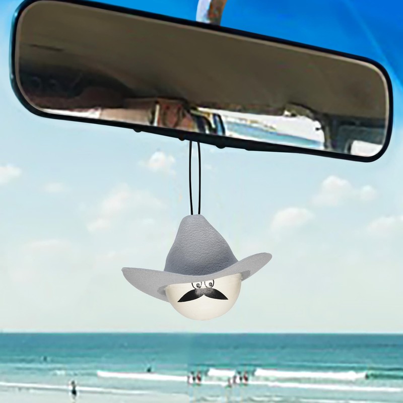 Coolballs Da Cool Dude Caballero Grey Cowboy Hat Car Antenna