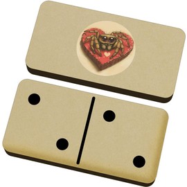 Azeeda 'Cute Spider on Valentine's Heart Shaped Box' Domino Set & Box (DM00048090)