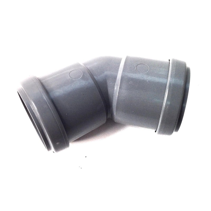 FLOPLAST 32mm Grey Pushfit 135 Degree Waste Pipe Bend