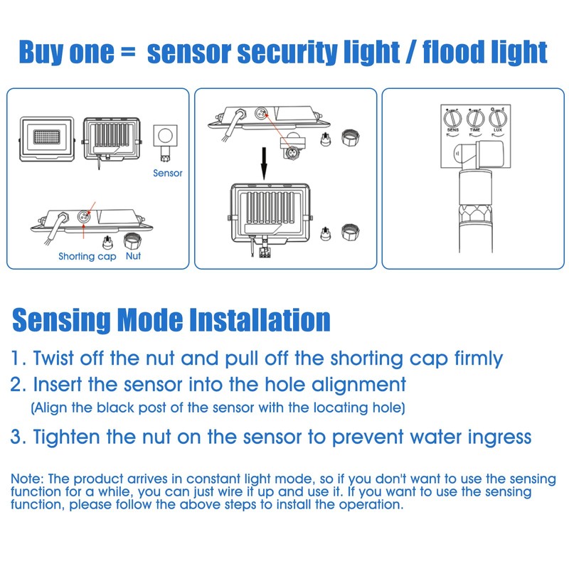 Probapro 50 W LED Spotlight with Motion Sensor Outdoor, IP65