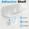 Kawfle Adhesive Shower Caddy, 2 Pack Acrylic Bathroom Shelves, No