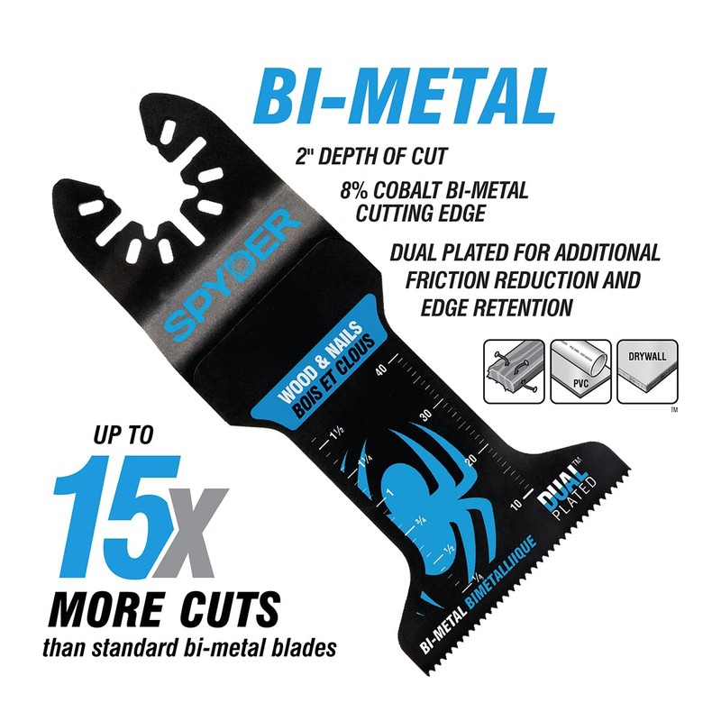 Bi-Metal Wood and Metal Cutting Oscillating Tool Blade 5-Pack