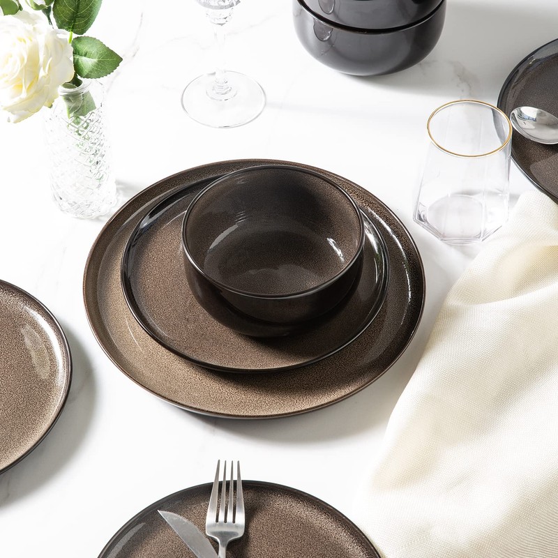 LERATIO Ceramic Dinner Plates Set of 6, 10.5 Inch Reactive