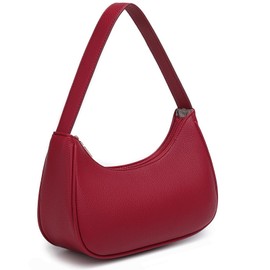 Fashion shoulder Bag for Women's Cute Hobo Tote Handbag Mini Clutch Underarm Purse for Daily Use/Work/Travel/Casual Outings (Lychee Pattern Cherry)