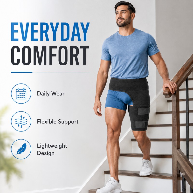 Adjustable Hip and Groin Support Wrap for Activity – Neoprene