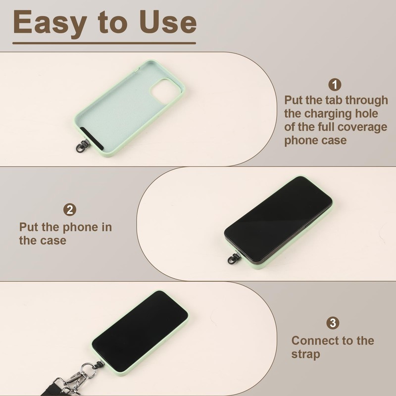 YFWE Phone Tether Tab, 360° Rotatable Ultra-thin 0.2mm, Universal Stainless
