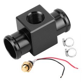 Thermostat Water Temperature Switch Fan Temperature Sensor Temperature Control Switch Radiator Hose Adapter for Motorcycles (black)