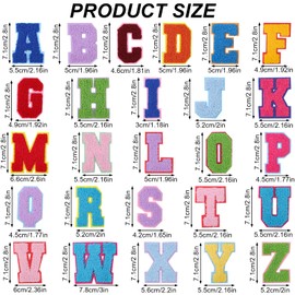78PCS Iron on Letter Patches A-Z Chenille Patches Embroidered Alphabet Applique Sew on Letter Patches with Ironed Adhesive Letter Punctuation Accent for Decorate Repair Hats Shirts Jeans Bags (78PCS)