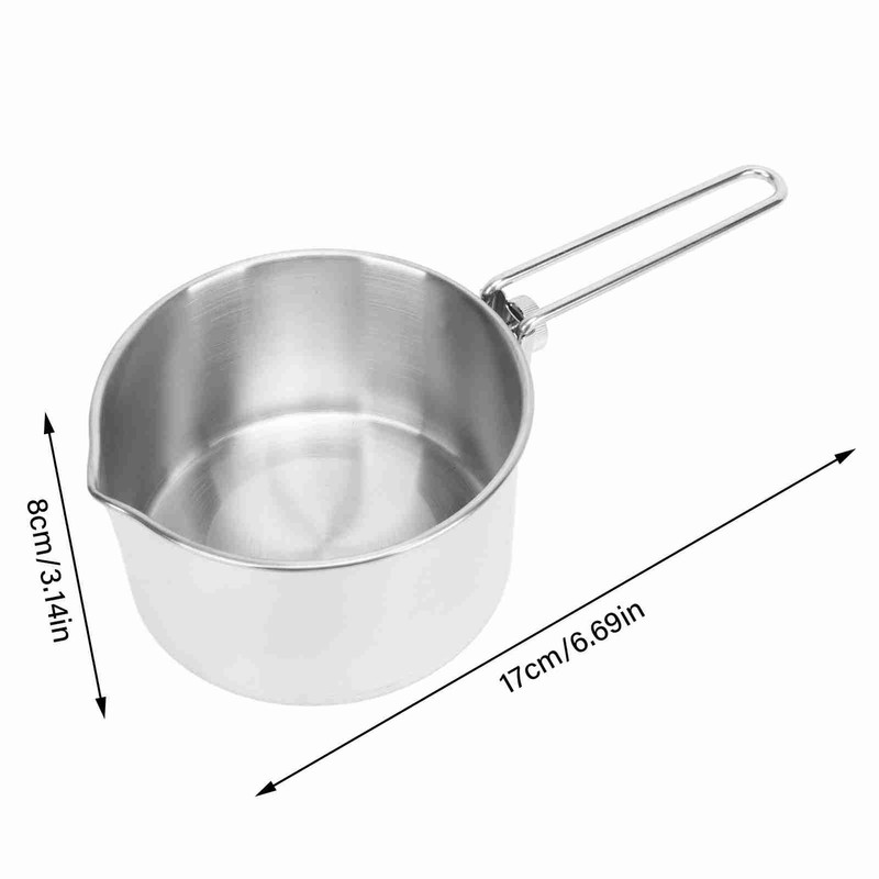 Camping Pot 304 Stainless Steel Portable Camping Kettle with Foldable