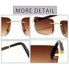 Werownsgso Retro Sunglasses Rectangular Without Rim Square Double Bridge Classic