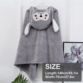 Gukasxi Baby Badetuch Kinder Kapuzen Badetuch 70x140 cm Baby Kapuzenhandtuch Schwimmen Strand Handtuch, Dicke und Ultra Weiche Kinder Badetuch Handtuch mit Kapuze Strandtücher für Jungen und Mädchen