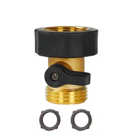 Xiny Tool Xiny Tool Garden Hose Shut Off Valve, 3/4 Inch Heavy Duty Solid Brass Garden Hose Connector, Water Shut Off Valve with 2 Extra Rubber Washers