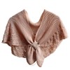 DAISHIAO Ladies Knitted Fish Scales Plain Poncho Knot Cape, BG