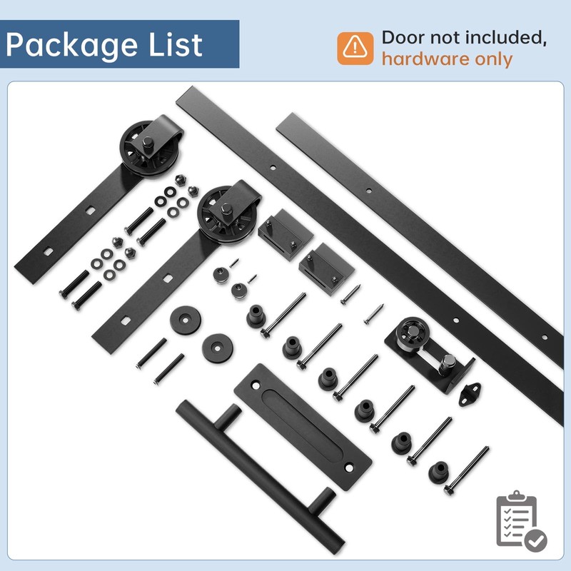 EaseLife 8FT Sliding Barn Door Hardware Track Kit & Handle,Big