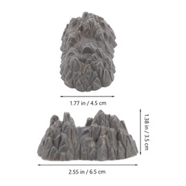 BESTonZON Pack of 20 Rock Toys Desktop Rock Garden Decorations Mountain Mini Ornament Delicate Rock Garden Decoration Desktop Rockery Miniature Rock Garden Decoration Dark Grey Plastic