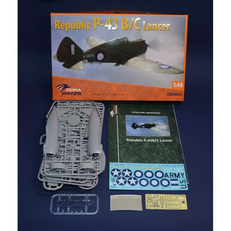 Dowings DWS48034 1/48 Republic P-43B/C Lancer, Recon Machine, Plastic Model