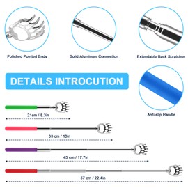 NICEMOVIC 12 Pack Extendable Back Scratcher Bulk, Stocking Stuffers for Adults Women Men Teens, Portable Metal Back Massager Tool Novelty Idea Prizes Gifts for Birthday/Festival/Party