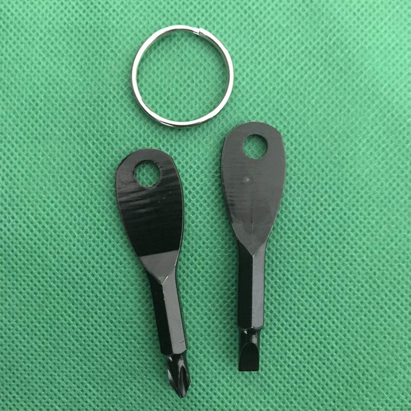 Outdoor Portable Multi-Functional Screwdriver Keychain Portable Flathead and Phillips Key
