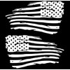 Tattered American Flag Distressed Vinyl Decal Sticker Ripped Torn USA