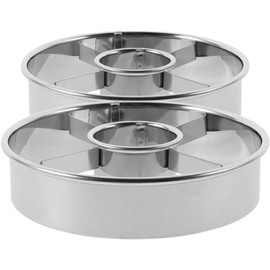 2piezas Moldes Reutilizables de Acero Inoxidable para Donas Redondas Cortador de Repostería para Hornear Molde para Bizcochos Galletas y Fondant para Boda Fiesta o Pastelería