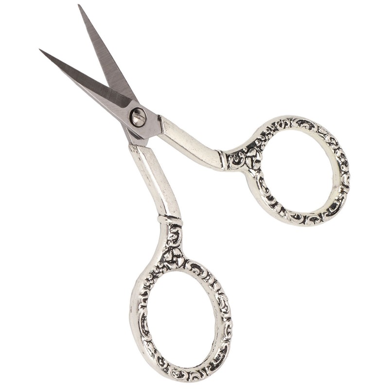 Sewing Scissors Vintage Chain Silver Bauhinia Stainless Steel Pointed Small