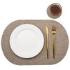 Oval Table Mats Set of 6, Faux Leather Placemats, Heat
