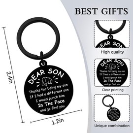 Son Gifts from Mom Dad Birthday Gifts for Son Adult To My Sons Keychain Funny Gift for Sons Stepson Graduation Fathers Day Thanksgiving Christmas Gift Cool Keychains