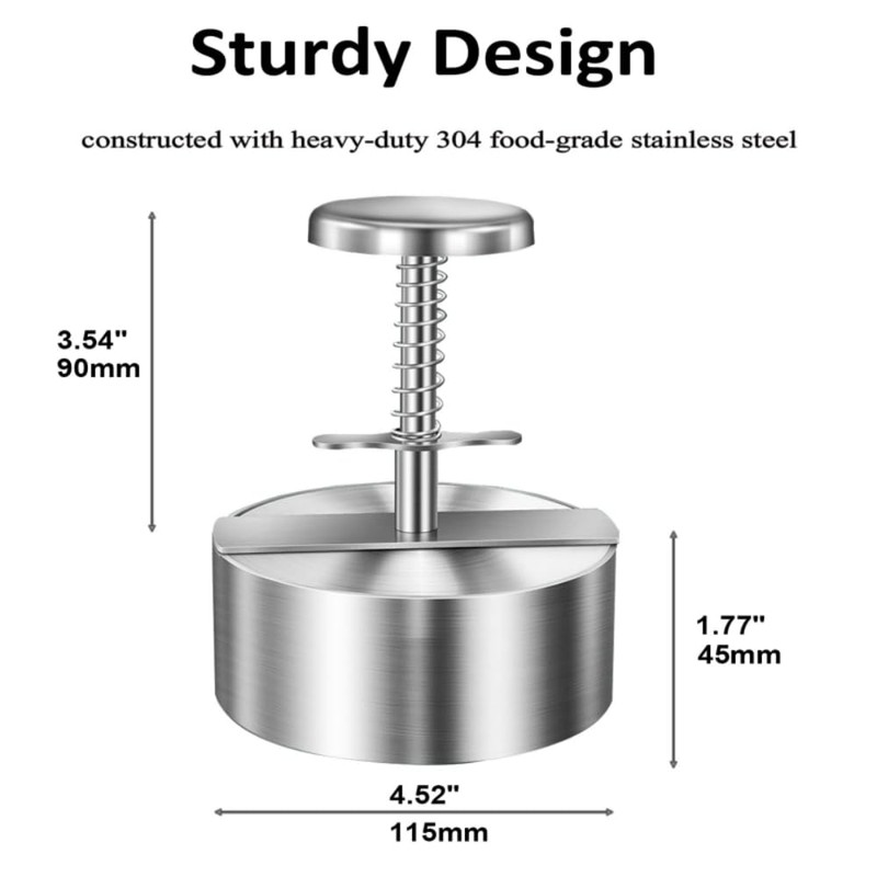 zCloud Adjustable Hamburger Patty Maker Stainless Steel Hamburger Press Patty