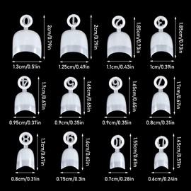 600PCS French Tip False Nails, 12 Sizes French Style Nail DIY Tip Half Cover Oval Short Free Cutting False Artificial for Nail Salons(Natural Color)