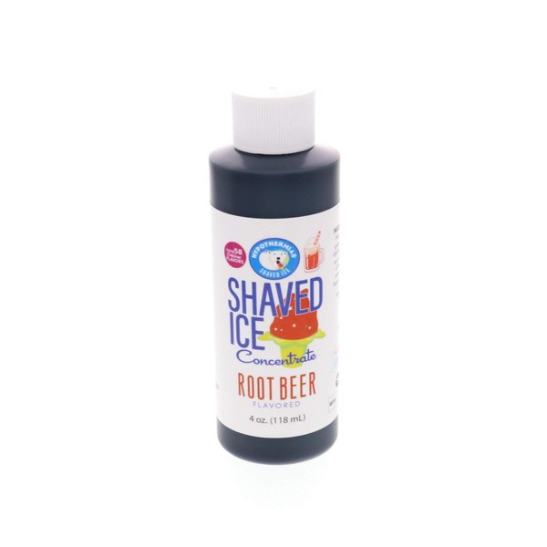 Root Beer Shaved Ice and Snow Cone Flavor Concentrate 4 Fl Ounce Size (makes 1 gallon of syrup with sugar and water added)